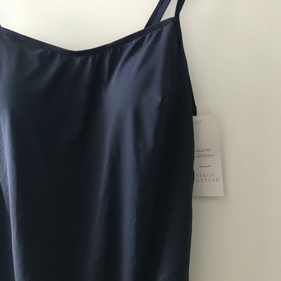 Beach Couture Strappy Back Swimsuit Size 2X Navy Blue - Picture 4 of 5